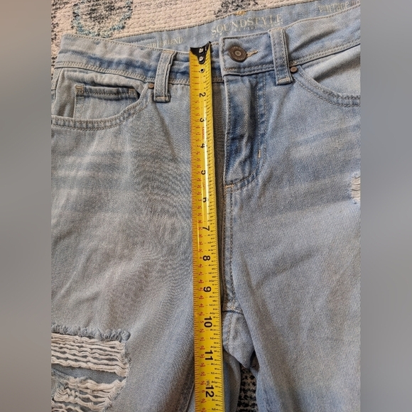 Sound/Style dissestresed comfort stretch Mide rise blue jeans size 4 - Picture 3 of 6